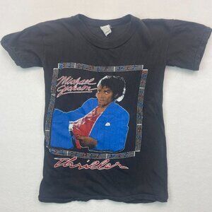Vintage Michael Jackson Thriller Shirt Small 80s Tee Music Bootleg Paki Cotton